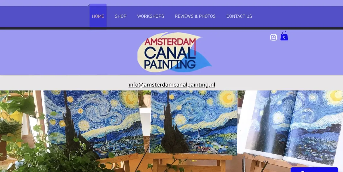 Amsterdam Canal Painting live site screenshot